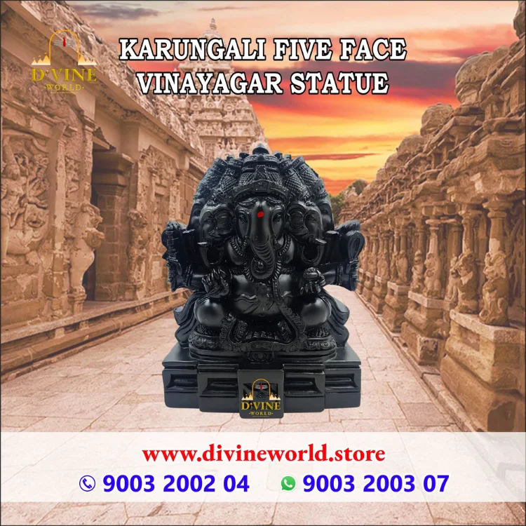 Karungali Five Face Vinayagar Statue